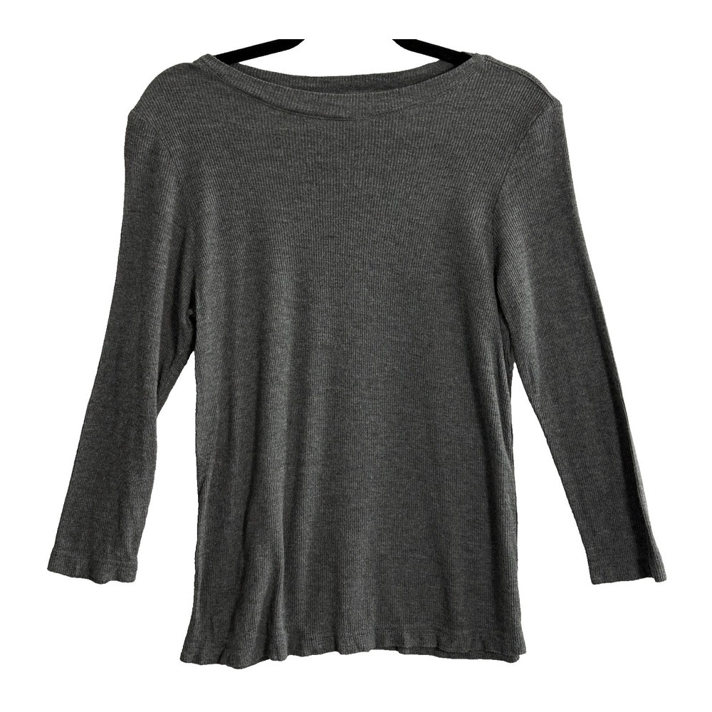 CP SHADES Women Pullover Long Sleeves Crewneck Top Sz S Gray Casual 40-11